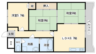 ウエストハイツP1の物件間取画像